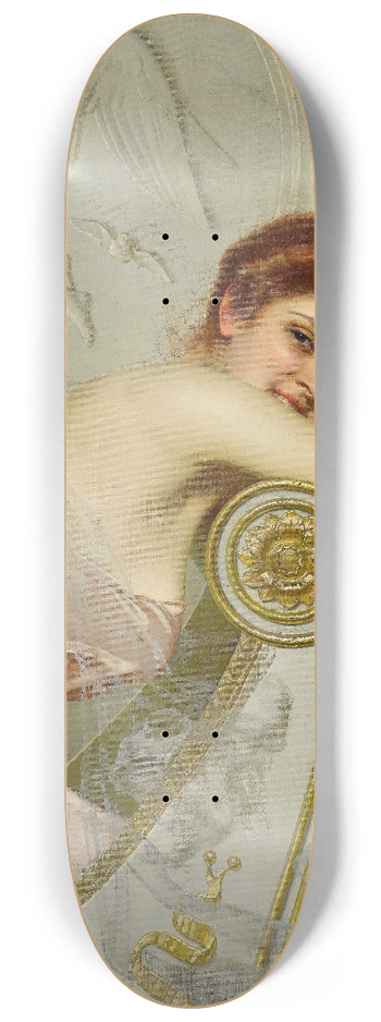 Vittorio Matteo Corcos - Young lady with puppy 8.25 inch art skate deck
