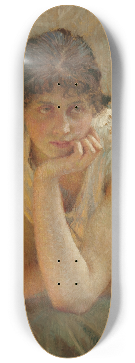 Vlaho Bukovac - A portrait of the artists daughter 8.25 inch art skate deck