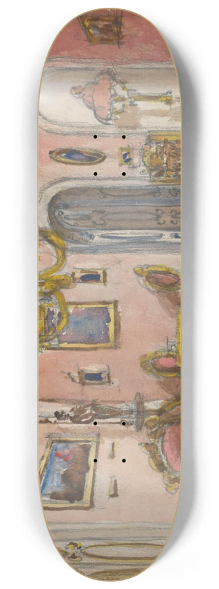 Vojtech Klimkovi - The interior of the aristocratic residence 8.25 inch art skate deck