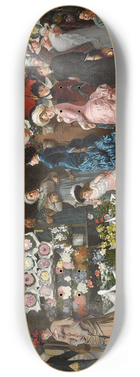 Wadysaw Bakaowicz - A Flower Market At La Madeleine, Paris 8.25 inch art skate deck