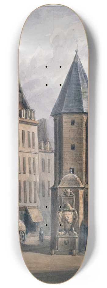 Auguste-Sbastien Bnard - Tour dAlexandre, restes de labbaye Saint Victor (Tour dangle des btiments abbatiaux). 8.25 inch art skate deck