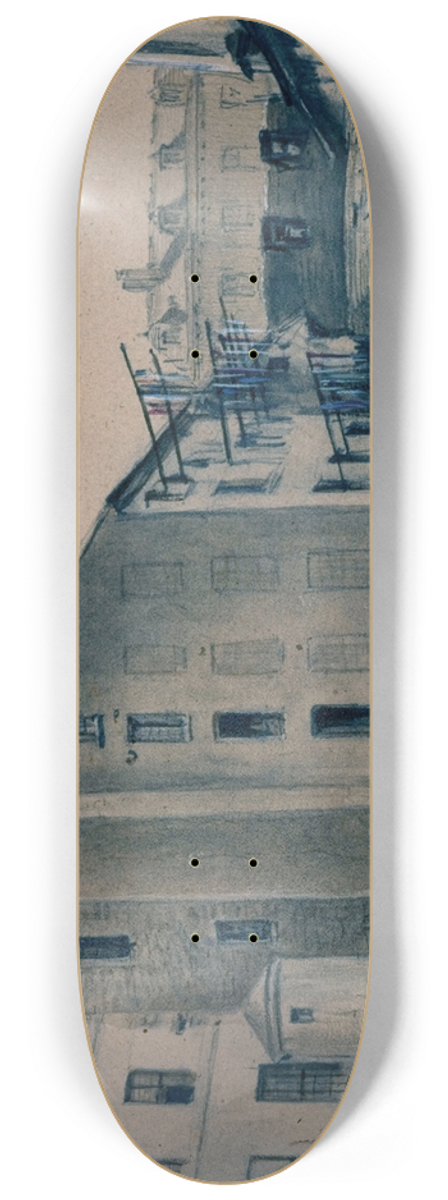 Auguste-Sbastien Bnard - Tour des plerins, cour Saint Jean de Latran. 8.25 inch art skate deck
