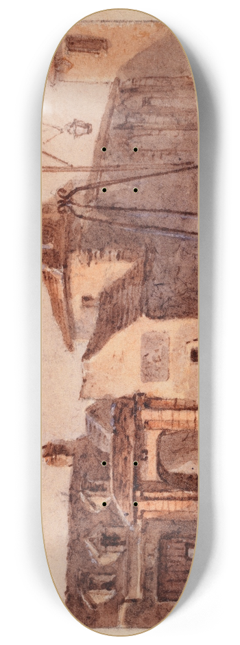 Auguste-Sbastien Bnard - Vue des restes de lglise Saint Martin, place de la collgiale, faubourg Saint Marcel 8.25 inch art skate deck