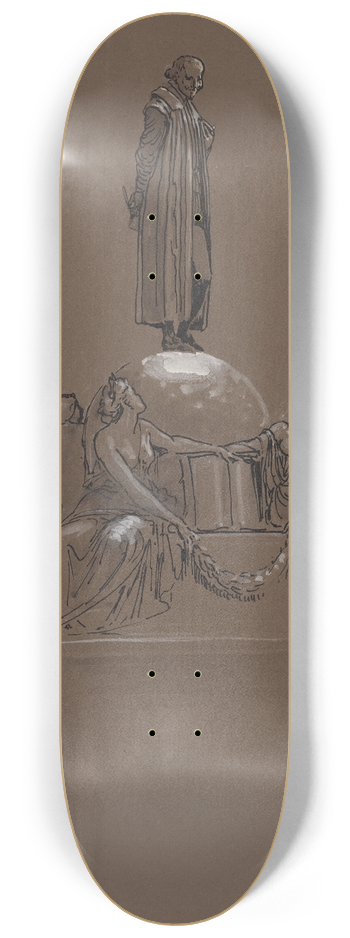 Walter Crane - Design for a Shakespeare Memorial 8.25 inch art skate deck