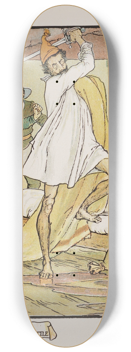 Walter Crane - Don Quixotes extraordinary battle 8.25 inch art skate deck