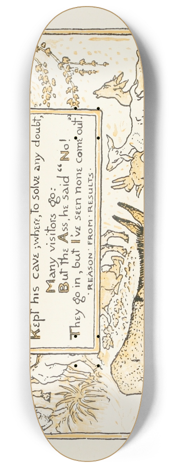 Walter Crane - The Ass and the Sick Lion 8.25 inch art skate deck