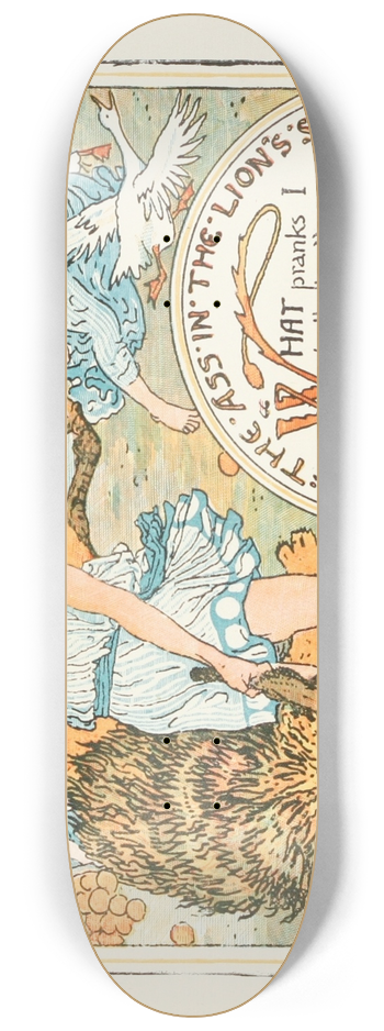 Walter Crane - The Ass in the Lions Skin 8.25 inch art skate deck