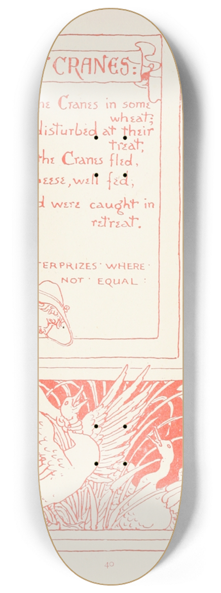 Walter Crane - The Geese and the Cranes 8.25 inch art skate deck