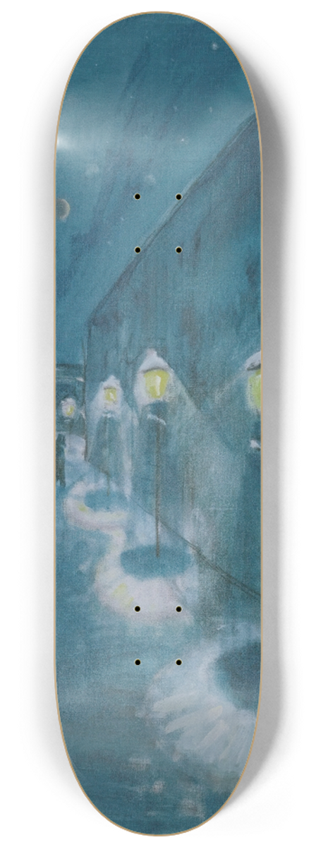 Walter Gramatt - Nchtliche Strasse (StreetBy Night) 8.25 inch art skate deck