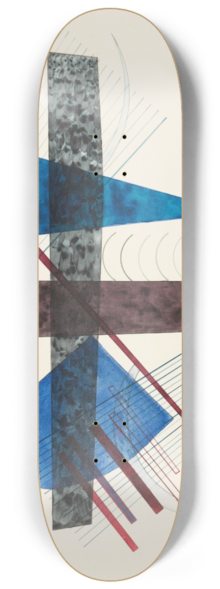 Wassily Kandinsky - Blau in Rund und Spitz 8.25 inch art skate deck