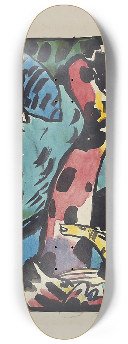 Wassily Kandinsky - Design for the color woodcut Archer 8.25 inch art skate deck