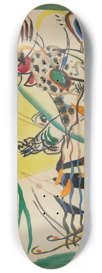 Wassily Kandinsky - Entwurf Zu grner Rand (Study For green Border) 8.25 inch art skate deck