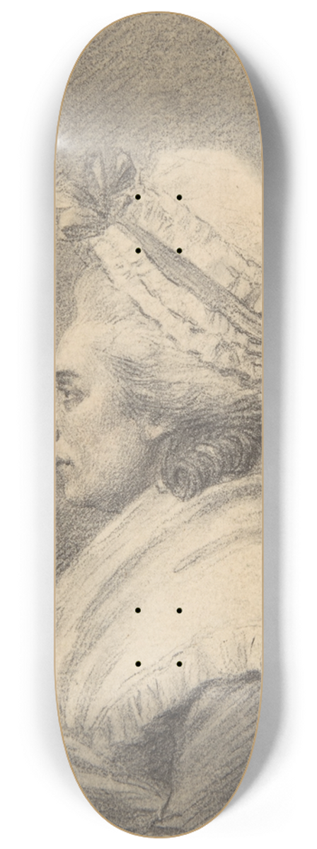 Augustin de Saint-Aubin - Profile of a Lady in a Bonnet 8.25 inch art skate deck