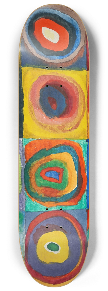 Wassily Kandinsky - Quadrate mit konzentrischen Ringen 8.25 inch art skate deck