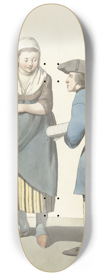 W. Barthautz - Stoffenverkoper onderhandelend met een vrouw 8.25 inch art skate deck