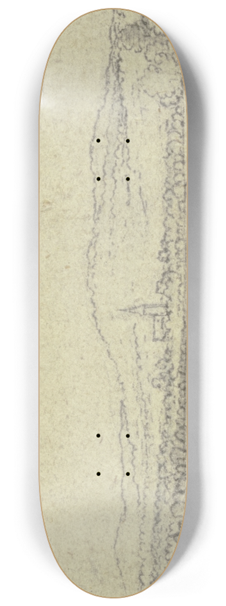 Wenceslaus Hollar - A Donau landscape 8.25 inch art skate deck