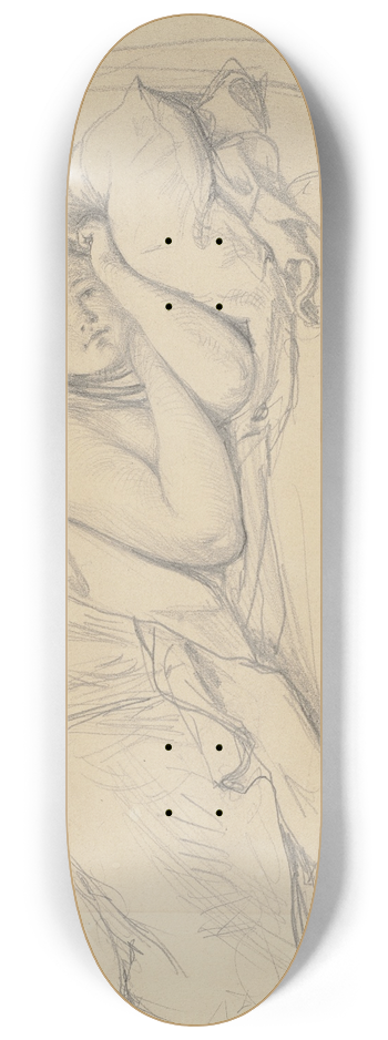 Wilhelm Amandus Beer - Resting girl 8.25 inch art skate deck