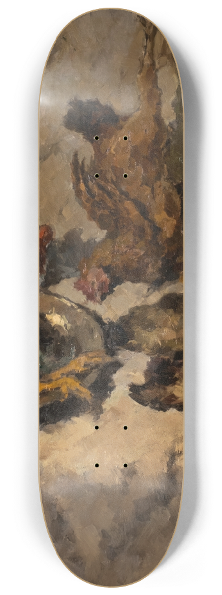 Wilhelm Blanke - Kitchen still life with poultry 8.25 inch art skate deck