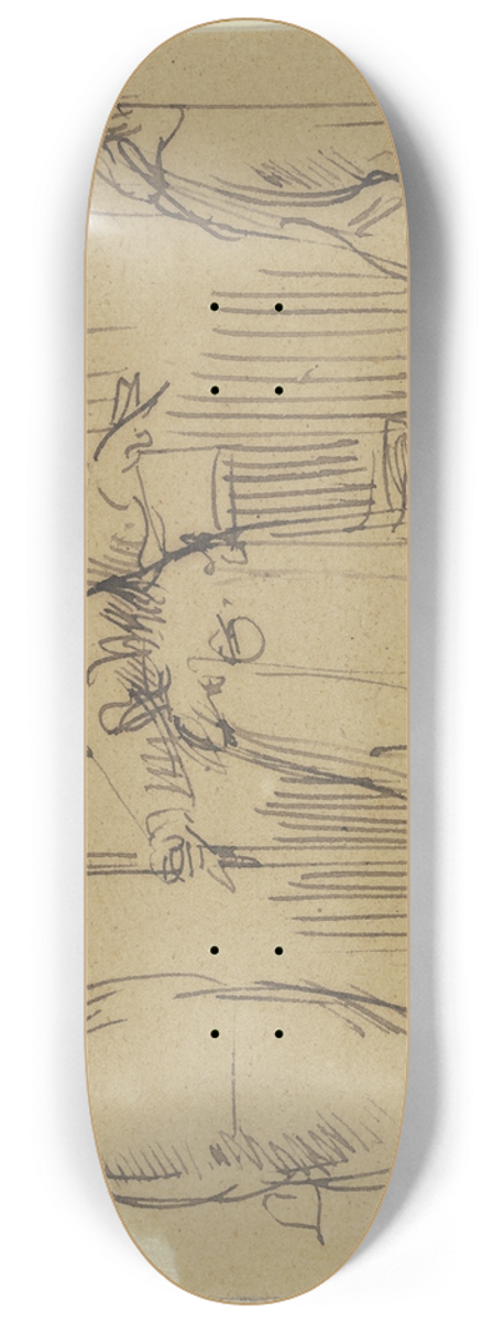 Wilhelm Busch - Frau Knopp beim Hausputz 8.25 inch art skate deck