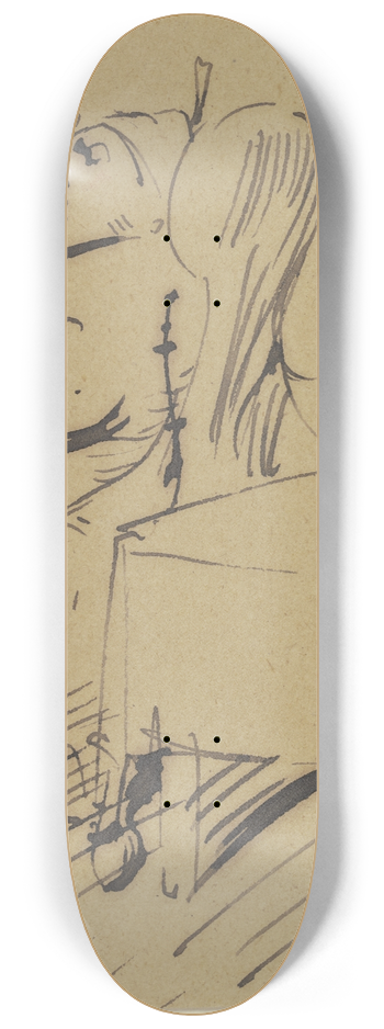 Wilhelm Busch - Frau Knopp serviert ihrem Mann Kaffee 8.25 inch art skate deck