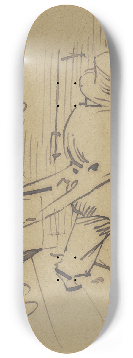 Wilhelm Busch - Herr Knopp durchschreitet einen Raum 8.25 inch art skate deck
