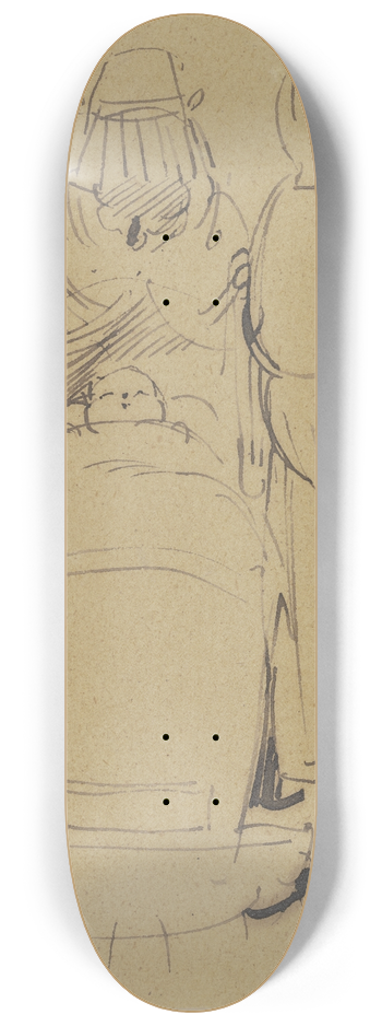 Wilhelm Busch - Herrn und Frau Knopps unterschiedliche Freude ber den Nachwuchs 8.25 inch art skate deck