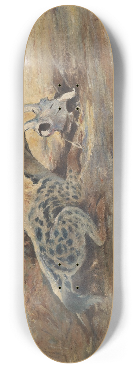 Wilhelm Kuhnert - Hyne auf der Lauer 8.25 inch art skate deck