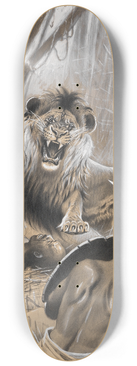 Wilhelm Kuhnert - Lwenjagd 8.25 inch art skate deck