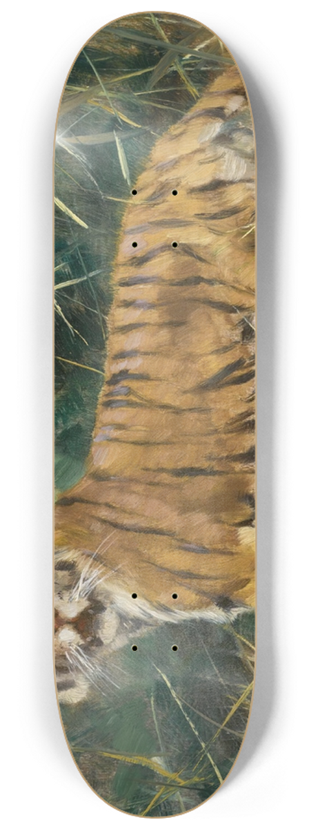 Wilhelm Kuhnert - Tiger on the Alert 8.25 inch art skate deck