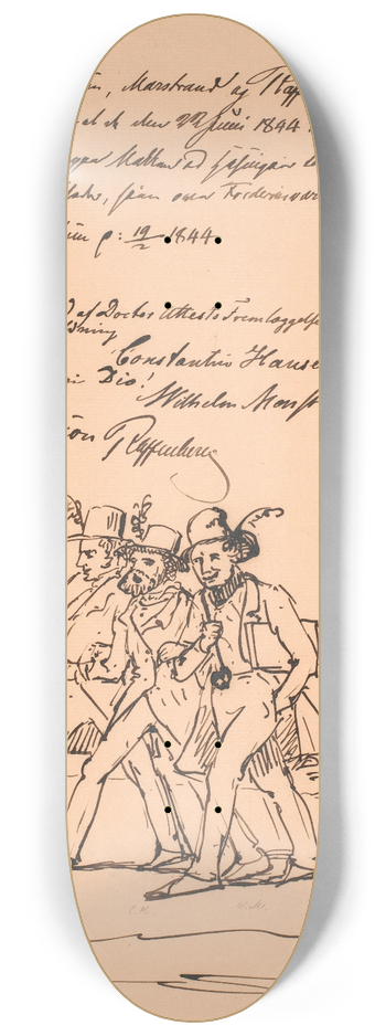 Wilhelm Marstrand - Marstrand, Constantin Hansen og Raffenberg p fodtur 8.25 inch art skate deck