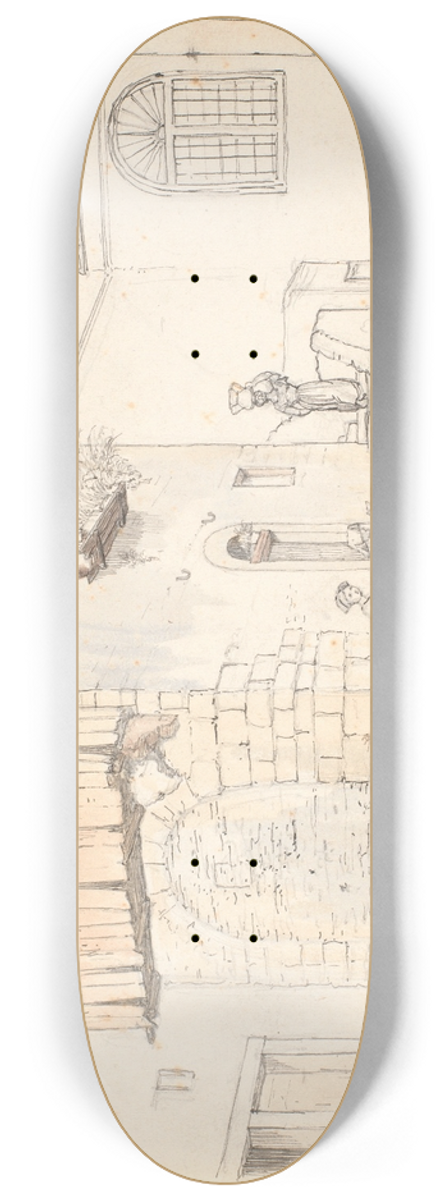 Wilhelm Marstrand - Vens, Skomagerens Huus i Nemi 8.25 inch art skate deck