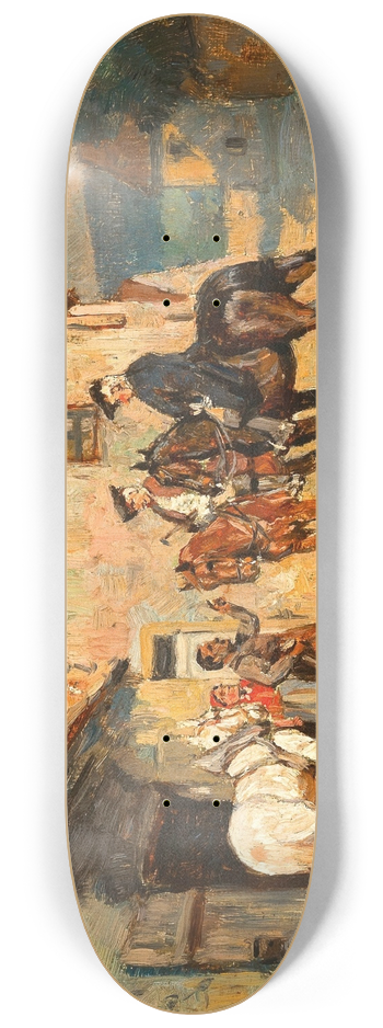 Wilhelm Velten - Resting at the Blacksmiths 8.25 inch art skate deck