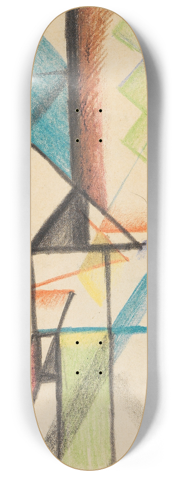 August Macke - Abstrakte Formen V 8.25 inch art skate deck