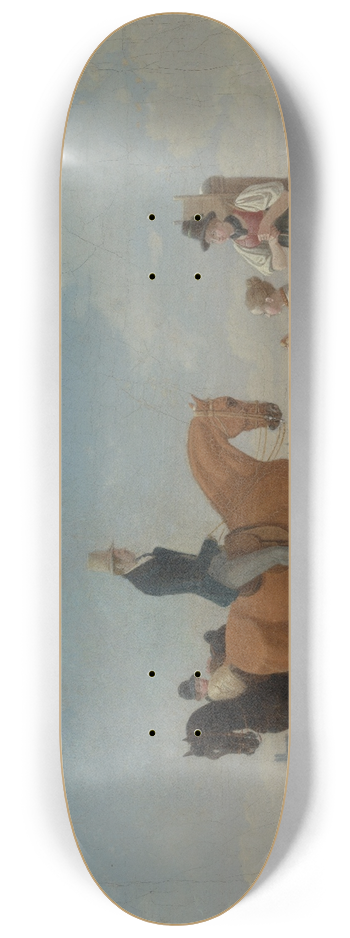 Wilhelm von Kobell - Zwei Reiter und zwei Blumenmdchen 8.25 inch art skate deck