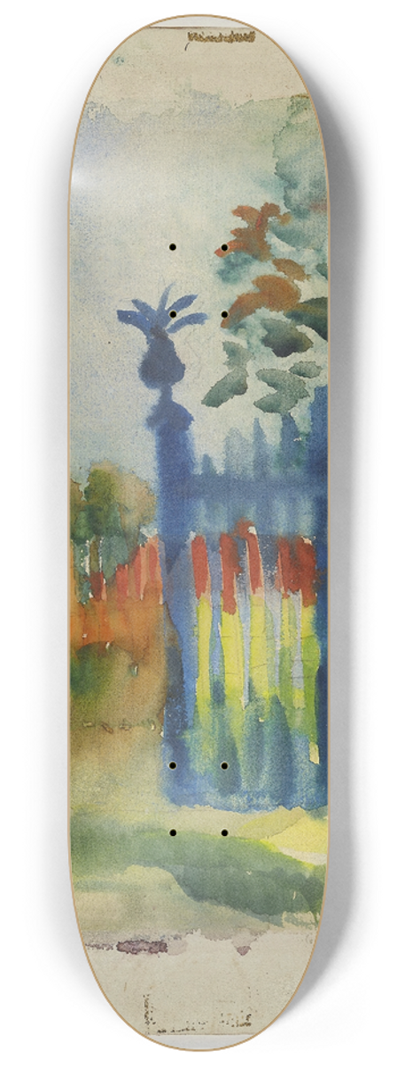 August Macke - Garden gate 8.25 inch art skate deck