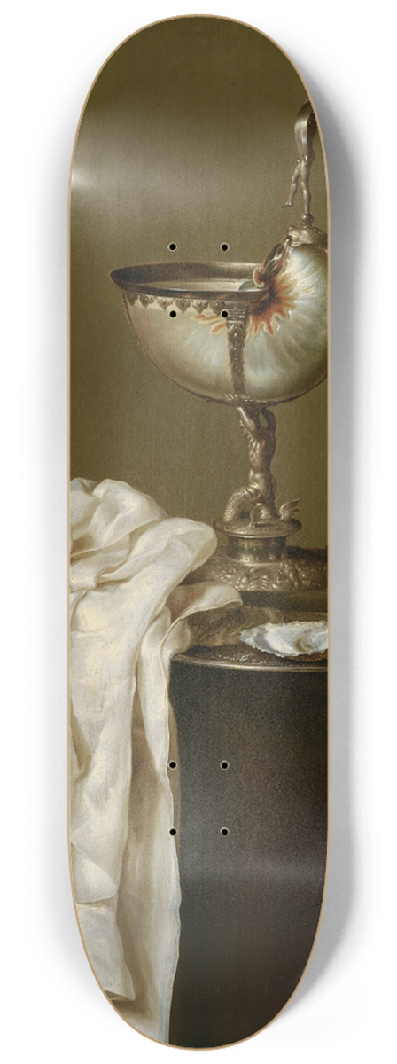 Willem Claesz Heda - Still Life with Nautilus Cup 8.25 inch art skate deck