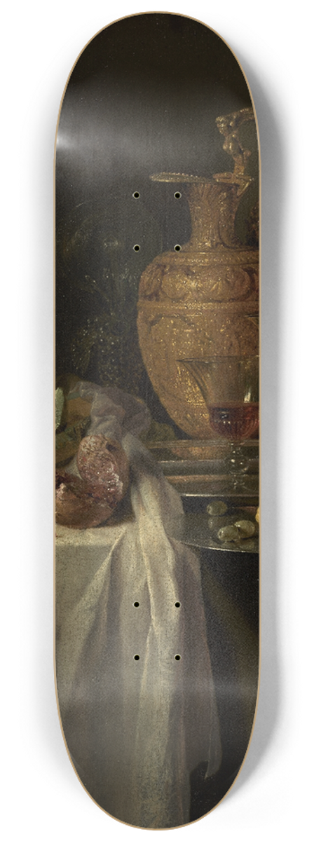 Willem Kalf - Still Life With Ewer, Vessels And Pomegranate 8.25 inch art skate deck