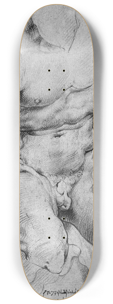 Willem Panneels - Torso. Belvedere. Front view of the antique sculpture. 8.25 inch art skate deck