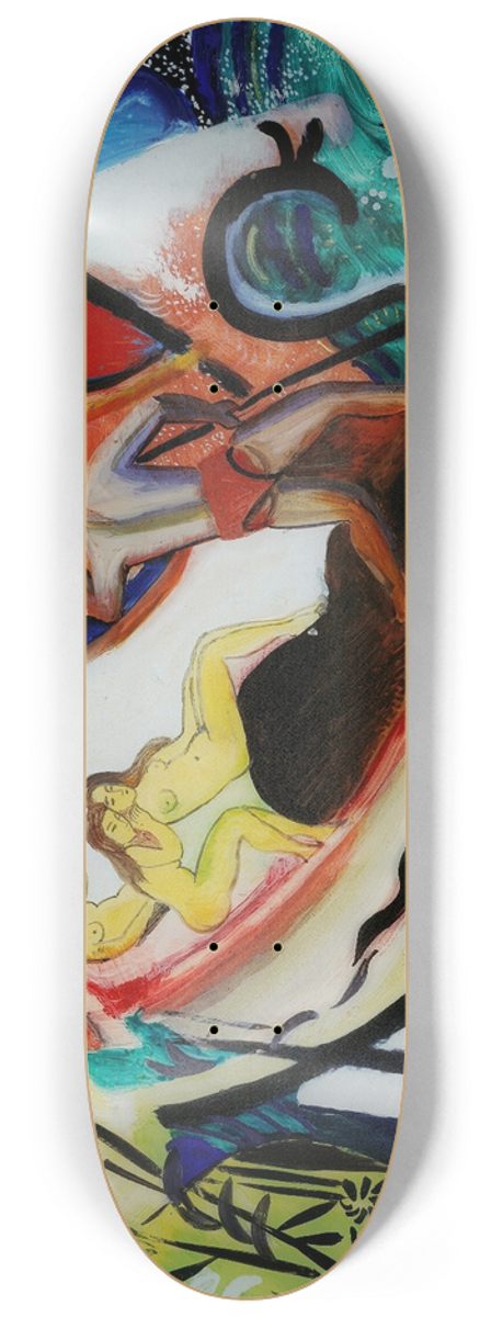 August Macke - Three Girls in a Barque 8.25 inch art skate deck