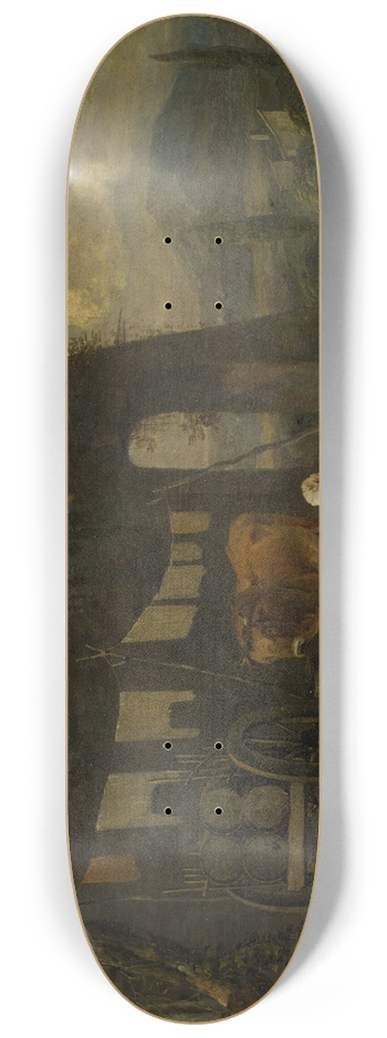 Willem Romeyn - Italian Landscape with Staffage Figures 8.25 inch art skate deck