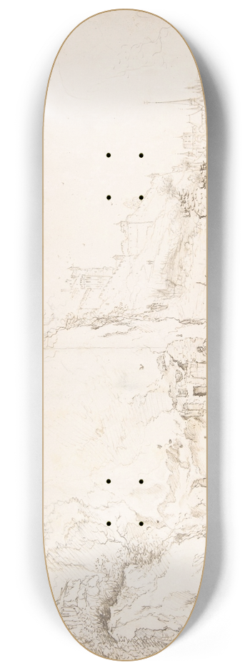 Willem Schellinks - View of Saumur 8.25 inch art skate deck