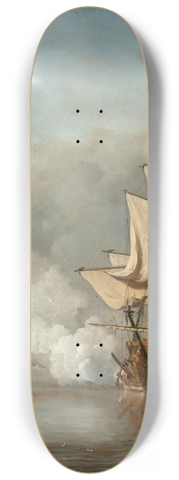 Willem van de Velde the Younger - The Cannon Shot 8.25 inch art skate deck