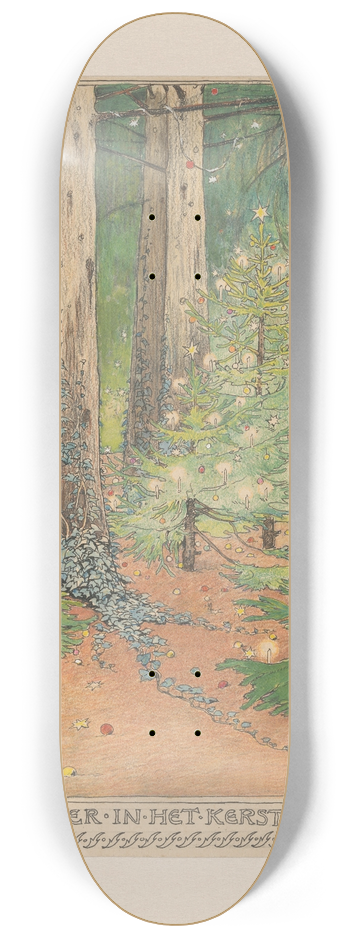 Willem Wenckebach - Bos met versierde en verlichte kerstbomen 8.25 inch art skate deck