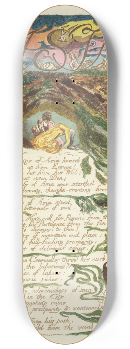 William Blake - The song of Los. Lambeth Pl.6 8.25 inch art skate deck