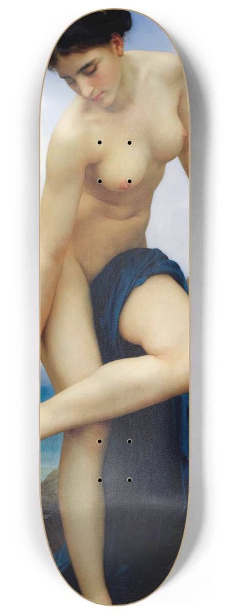 William Bouguereau - After the Bath 8.25 inch art skate deck
