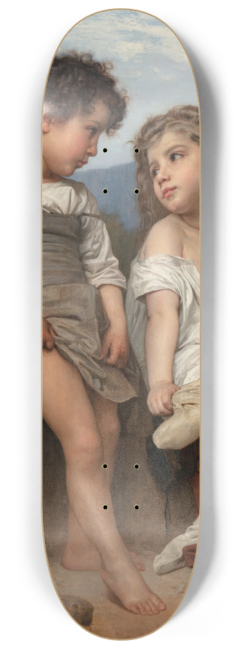 William Bouguereau - Au bord du ruisseau 8.25 inch art skate deck
