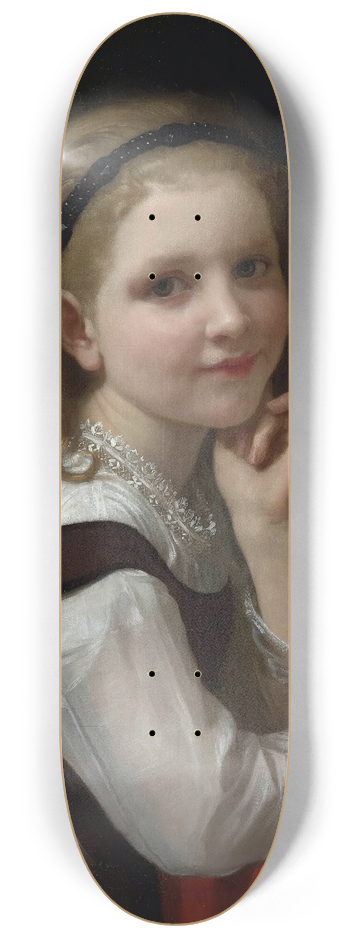 William Bouguereau - Distraction 8.25 inch art skate deck