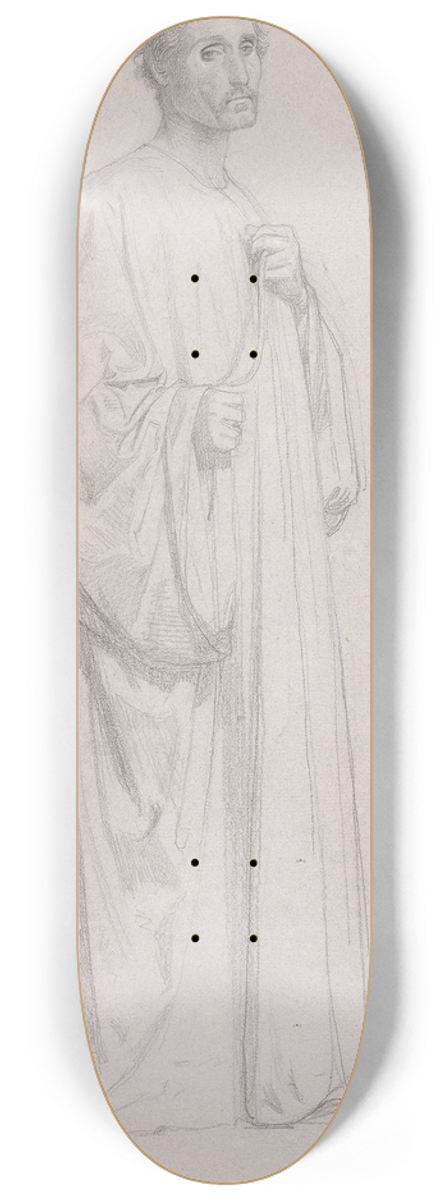 William Bouguereau - Homme debout 8.25 inch art skate deck