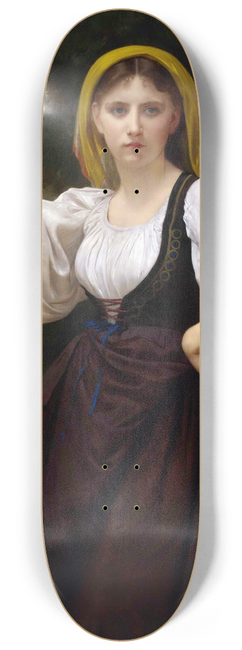 William Bouguereau - La faneuse 8.25 inch art skate deck