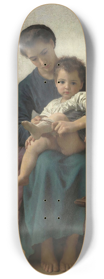 William Bouguereau - La grande soeur 8.25 inch art skate deck